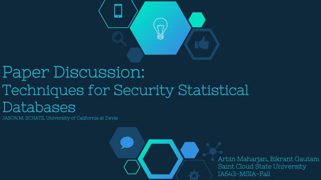 Statistical database, problems and mitigation
