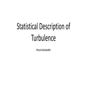 Statistical Description of Turbulent Flow