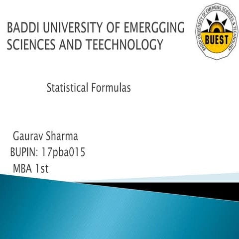 Statistical formulas