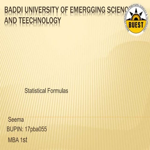Statistical Formulas Pptx