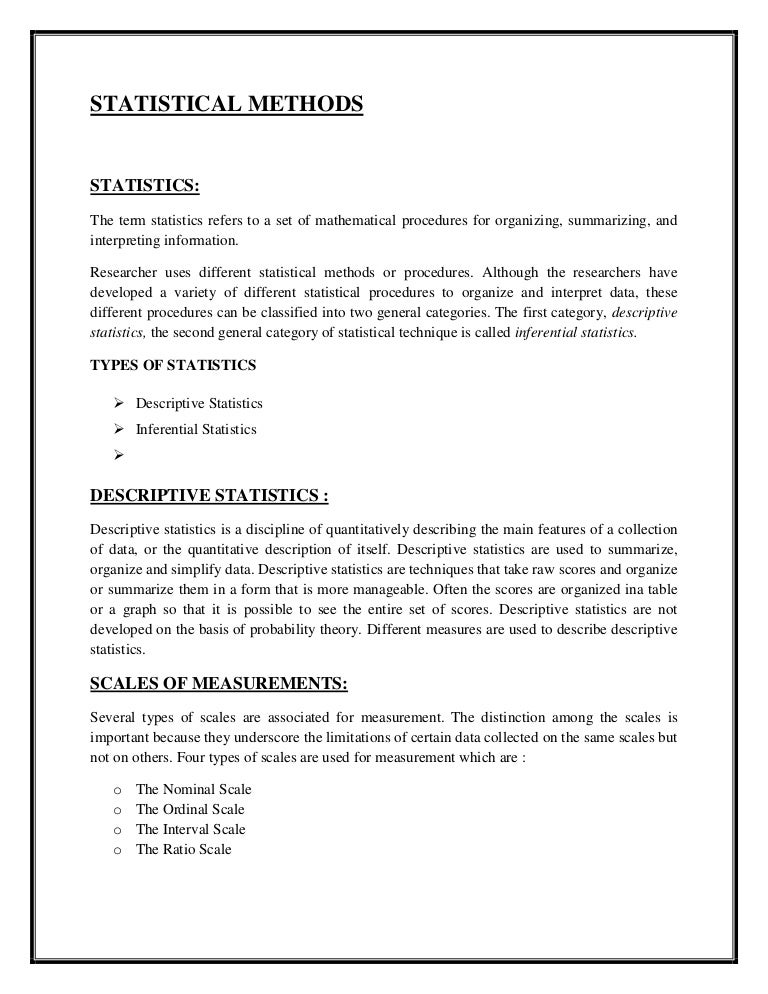 Descriptive And Inferential Statistics