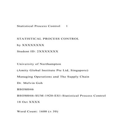 Statistical Process Control 1 STATISTICAL PROCESS .docx
