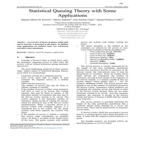 Statistical Queuing Theory with Some Applications.pdf