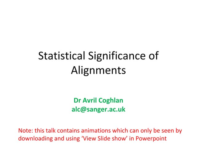 Statistical significance of alignments
