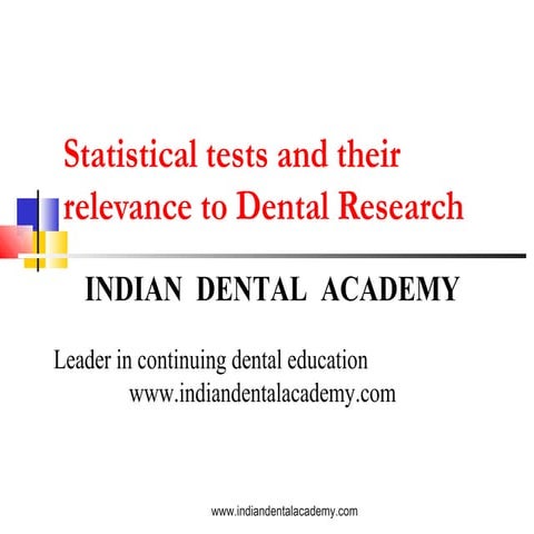 Statistical tests /certified fixed orthodontic courses by Indian dental academy 