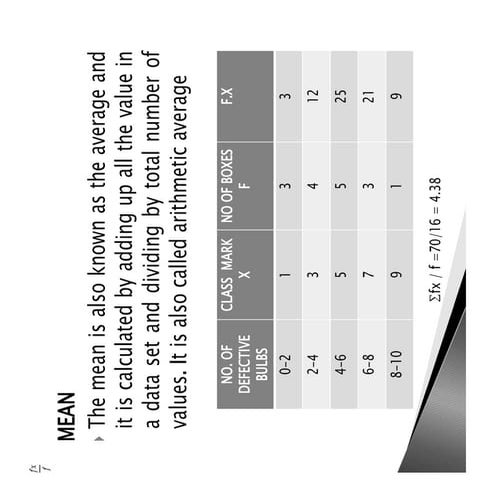 statistical tools for data analysis mean mode