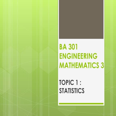 NOTE STATISTIC BA301