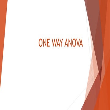 Statistics - ONE WAY ANOVA
