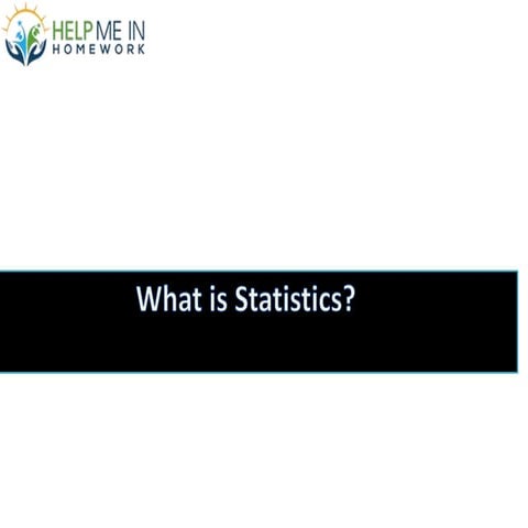 Statistics homework help
