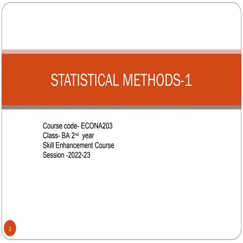 Statistics notes for the chapter 8 on the concept statistical methods | PPT