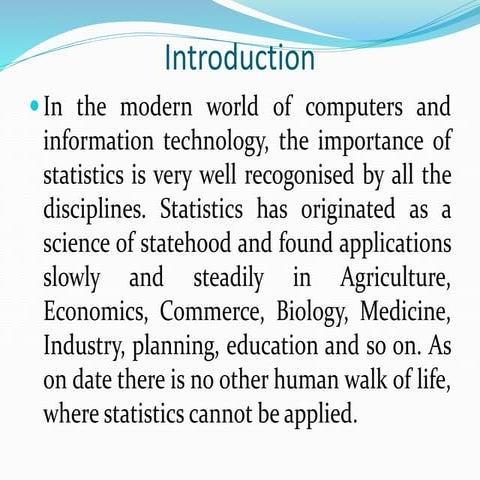 Statistics and agricultural