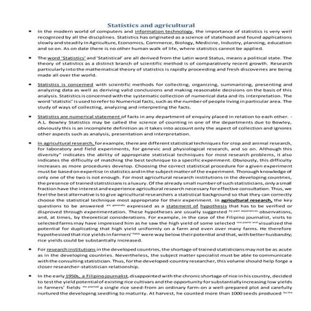 Statistics and agricultural lecture 1