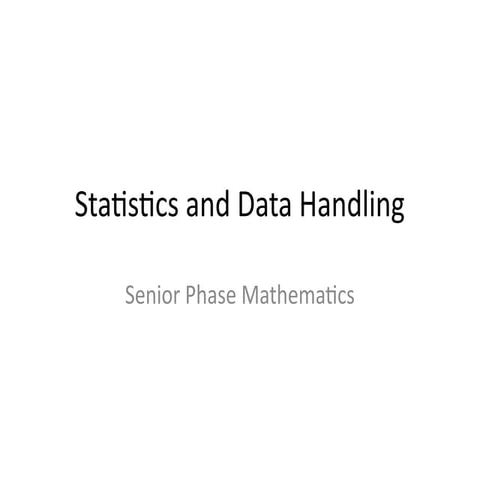 Comprehensive Guide to Statistics and Data Handling in Senior Phase ...