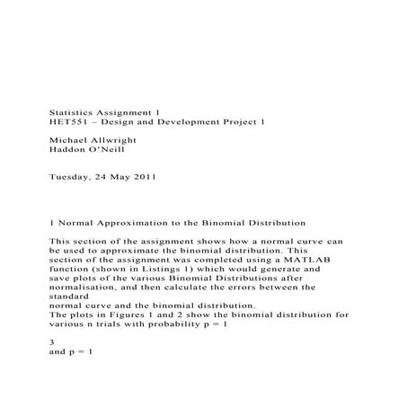 Statistics Assignment 1 HET551 – Design and Developm.docx