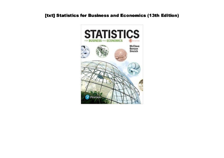 Pdf Statistics For Business And Economics 13th Edition