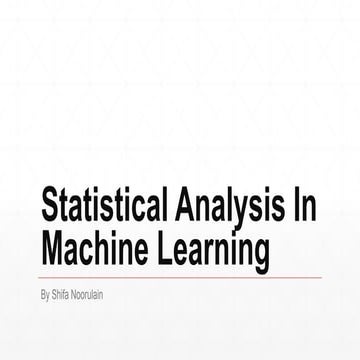 Statistics for machine learning   shifa noorulain