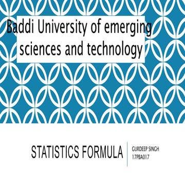 Statistics formula