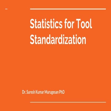 Statistics for tool standardisation