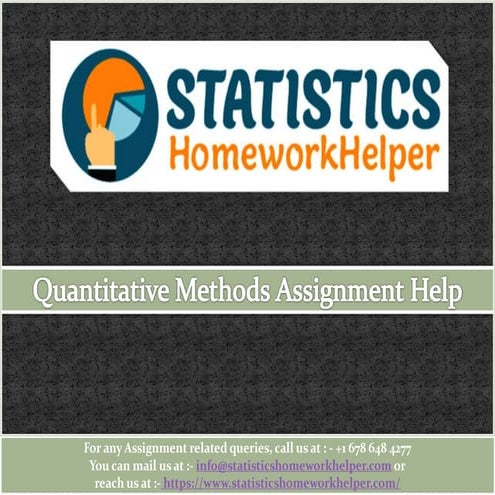 Quantitative Methods Assignment Help