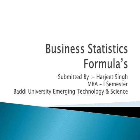Statistics Formulas ppt