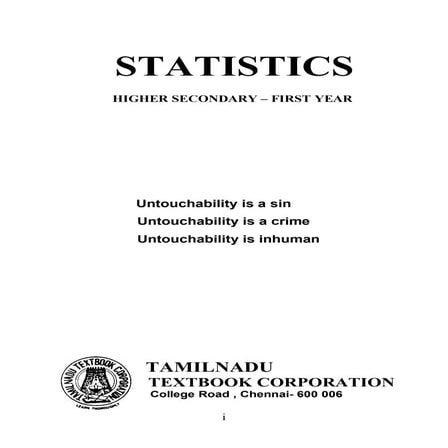 Statistics text book higher secondary