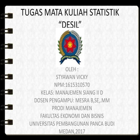 MATA KULIAH STATISTIK 
