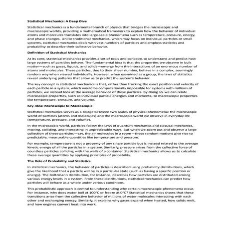 STATitical MECHanics lecture notes for undergrad PART