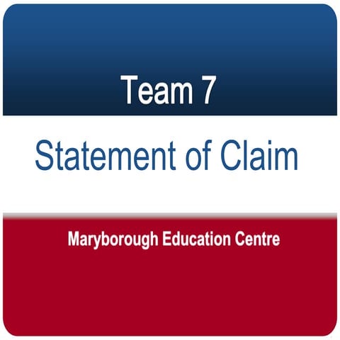 Statment of claim