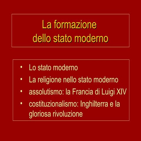 Lo stato moderno tra assolutismo costituzionalismo