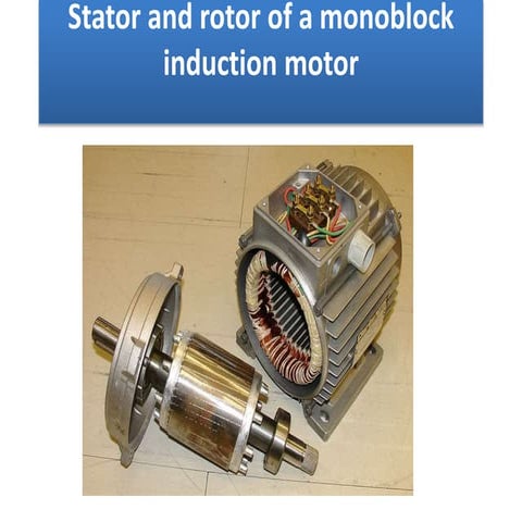 Stator and rotor of a monoblock motor