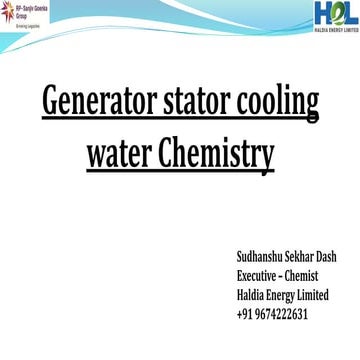 Stator water system chemistry