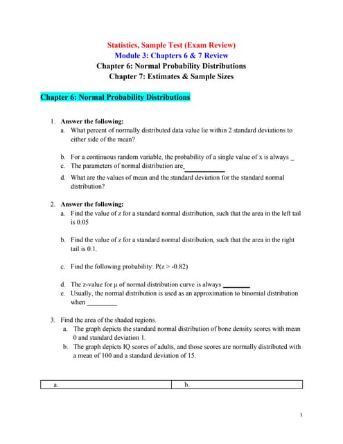 Practice Test Chapter 6 (Normal Probability Distributions)
