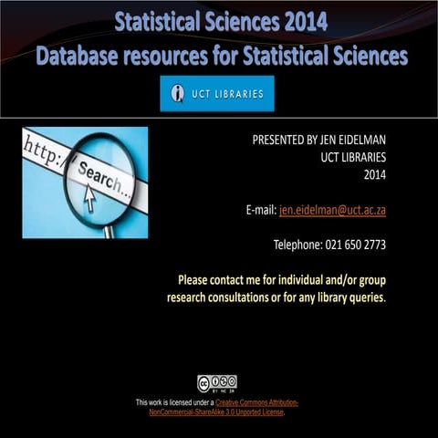 Statistical sciences database resources 2014