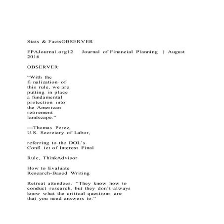 Stats &amp; facts observerfpa journal.org12    journal of financ