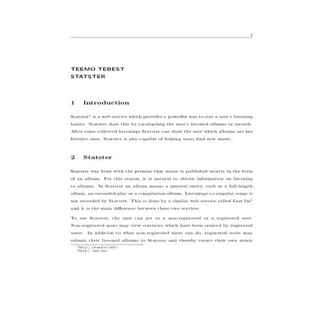 Statster introduction essay