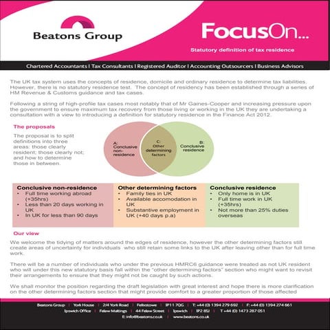 Statutory Tax Residence