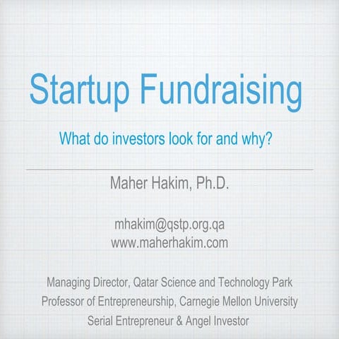 EIA2017Italy - Maher Hakim - Startup Fundraising: What Do Investors Look For ...