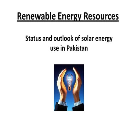 Renewable energy resources in pakistan | PPTX