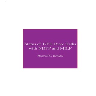 Status of GPH peace talks with NDFP...