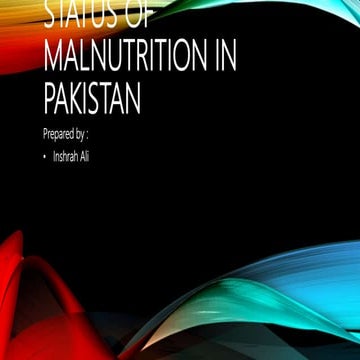 Status of malnutrition in pakistan