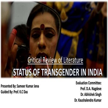 Status of transgender in india by sameer kumar jena