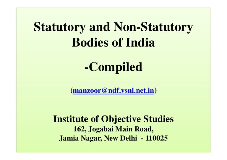 Statutory non Statutory Bodies
