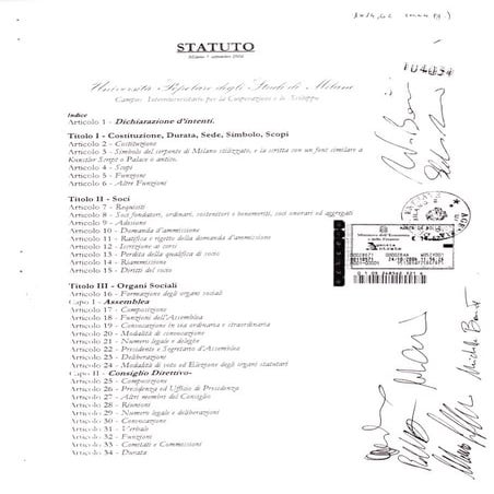 Statuto Università Popolare Milanese