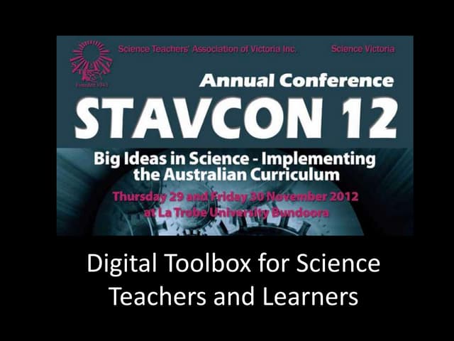 Digital Toolbox for Science Teachers and Learners 2012
