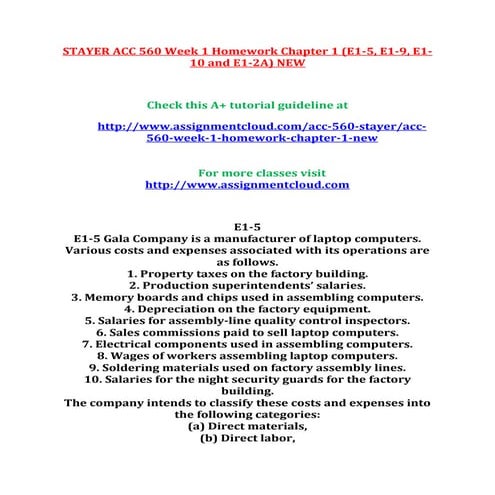 Stayer acc 560 week 1 homework chapter 1