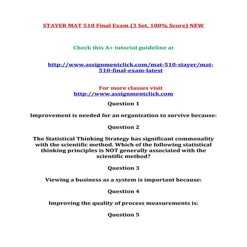 Stayer mat 510 final exam2