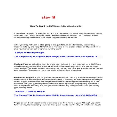 Stay fit | PDF
