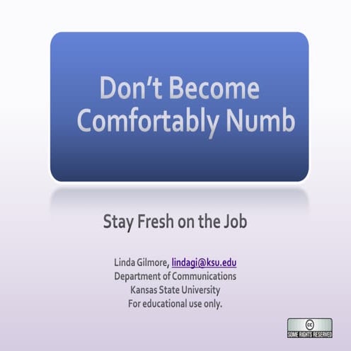 Stay Fresh On The Job