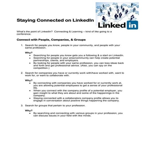 Staying Connected on LinkedIn