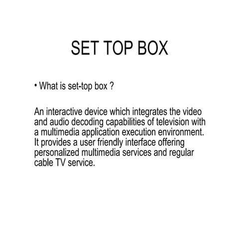 Set top box
